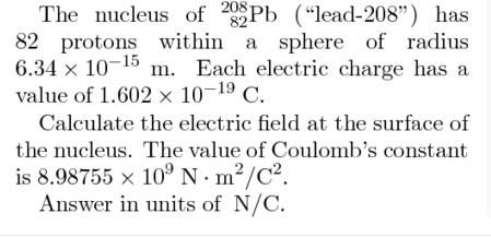 Solved The nucleus of 209Pb (