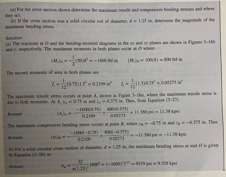 Solved For Example 3-6 on page 114 , solve for the shear and | Chegg.com