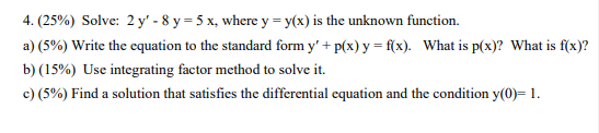 y =- 2 x 5 2 8 in standard form