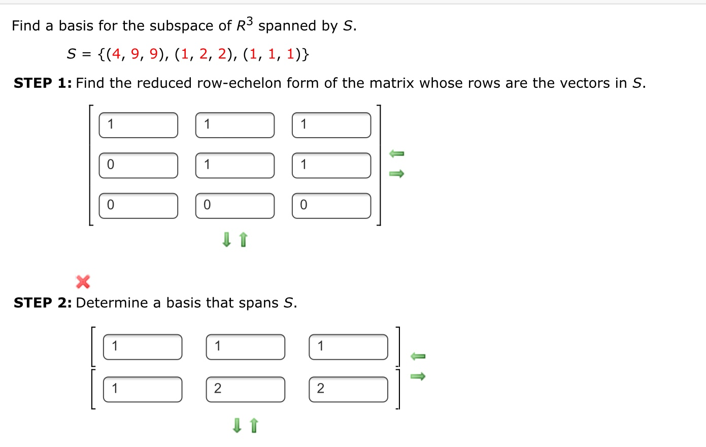 Solved Find a basis for the subspace of R3 spanned by S. S =