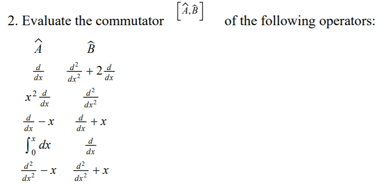 Solved B 2 Evaluate The Commutator Of The Following Chegg Com