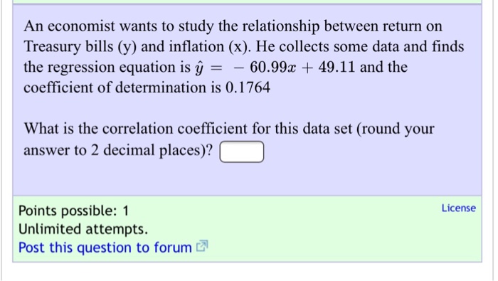 Solved An economist wants to study the relationship between | Chegg.com