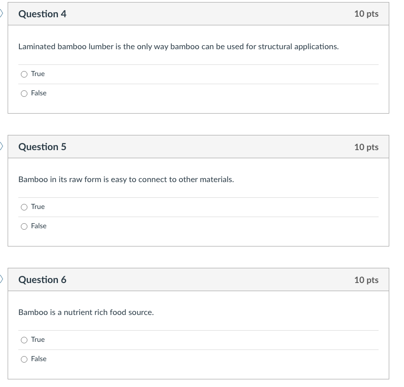 Solved Question 4 10 pts Laminated bamboo lumber is the only