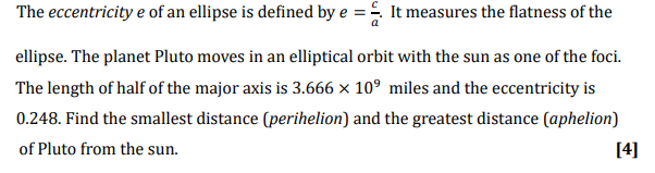 Solved The eccentricity e of an ellipse is defined by e=ac. | Chegg.com