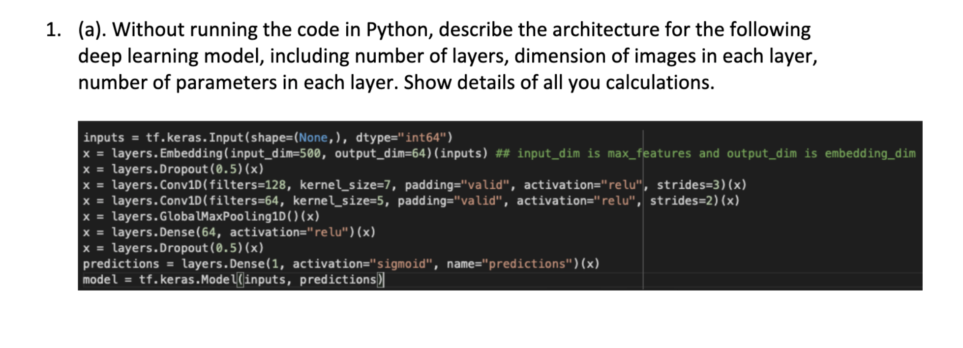 Solved 1. (a). Without running the code in Python, describe | Chegg.com