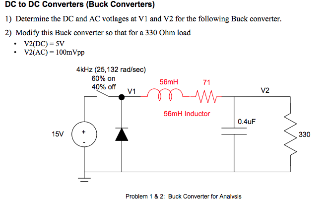 Solved DC to DC Converters (Buck Converters) 1) Determine | Chegg.com