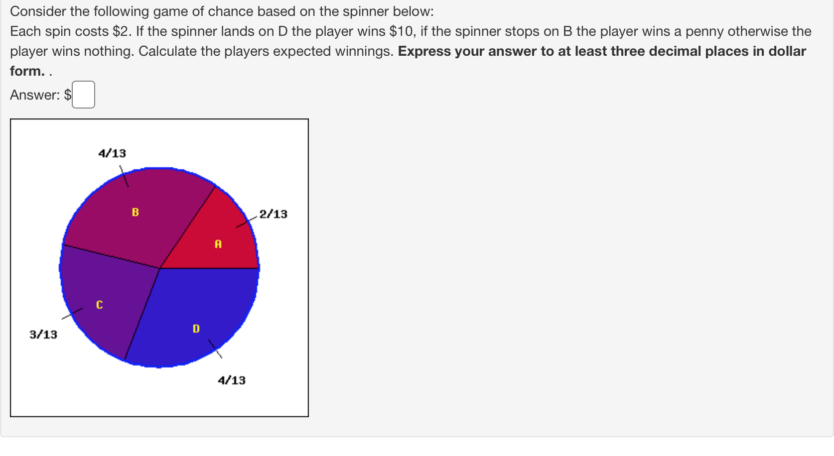 Solved Consider the following game of chance based on the | Chegg.com