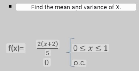 Solved Find the mean and variance of \\( \\mathrm{X} \\). | Chegg.com