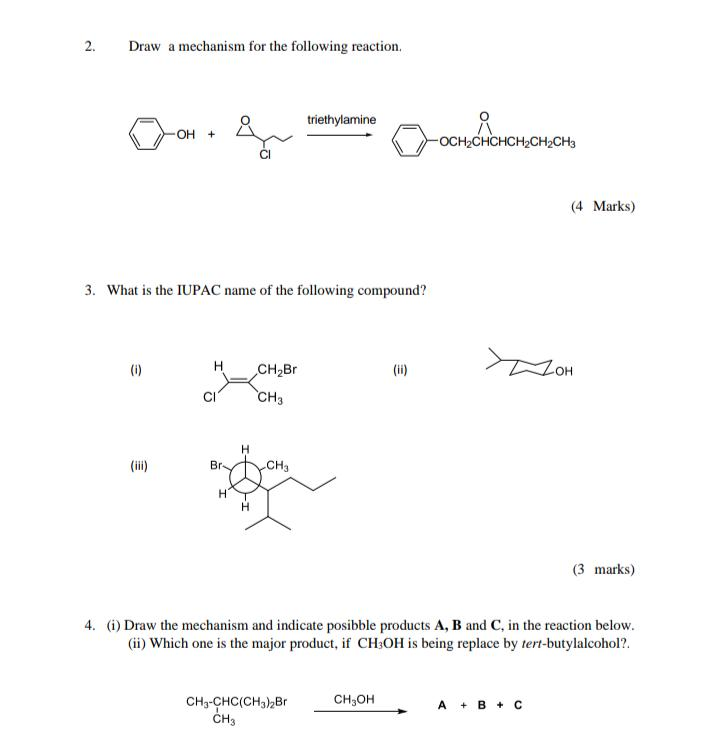 Solved 2. Draw a mechanism for the following reaction | Chegg.com