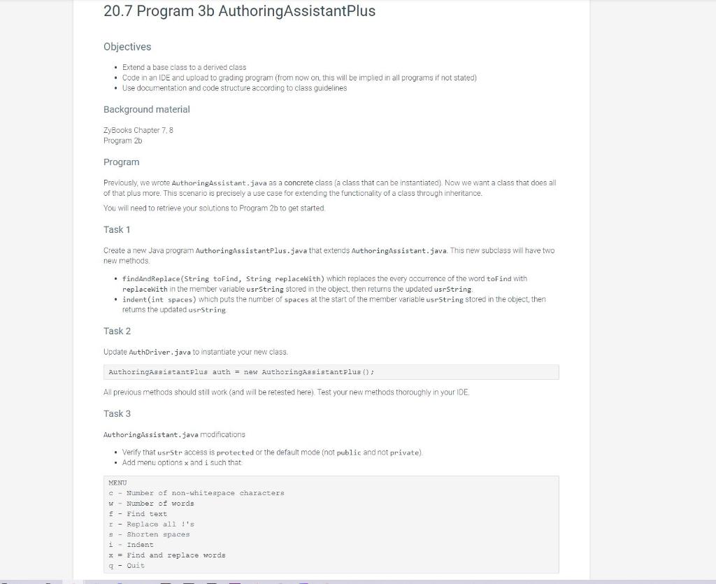 20.7 Program 3b | Chegg.com