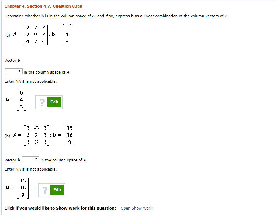 Solved Chapter 4, Section 4.7, Question 03ab Determine | Chegg.com