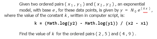 Solved Given two ordered pairs (x1,y1) and (x2,y2), an | Chegg.com