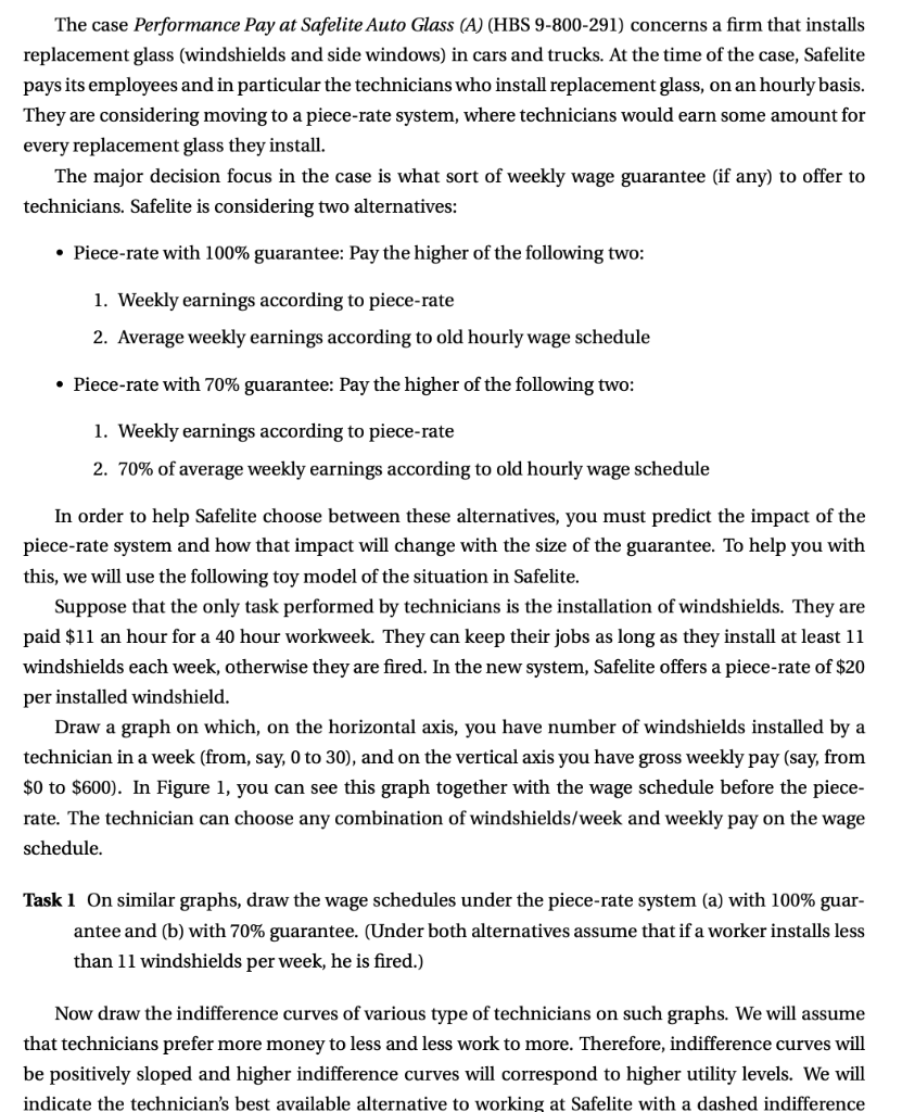 The case Performance Pay at Safelite Auto Glass (A)