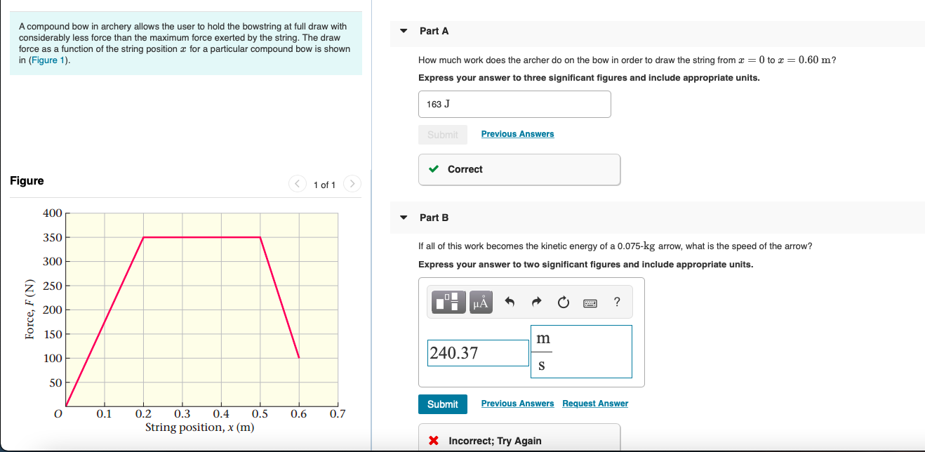 Solved Part A A compound bow in archery allows the user to | Chegg.com