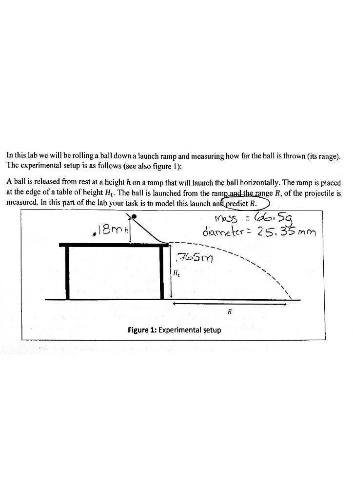 Solved In This Lab We Will Be Rolling A Ball Down A Launch Chegg Com
