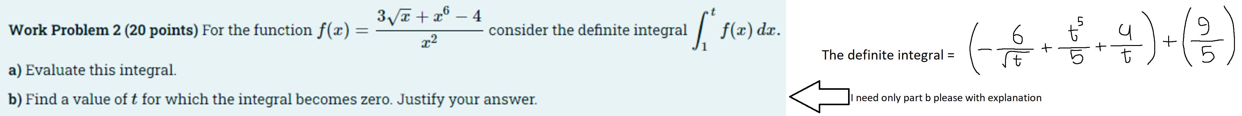 Solved I have already solved the first part ( the integral ) | Chegg.com