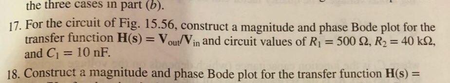Solved the three cases in part (6). 17. For the circuit of | Chegg.com