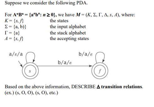 Suppose We Consider The Following Pda For A B Chegg Com