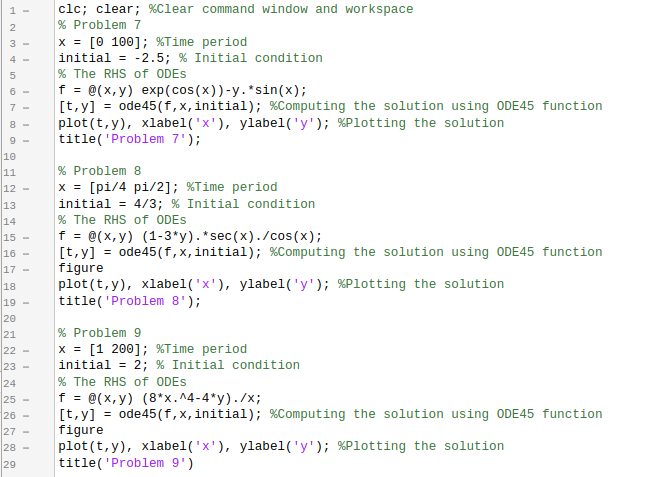 ode45 matlab