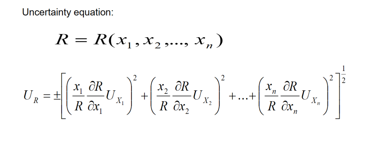 Solved 2. Find the uncertainty equation for the following | Chegg.com