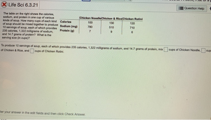 Solved i Question Help | Life Sci 6.3.21 The table on the | Chegg.com