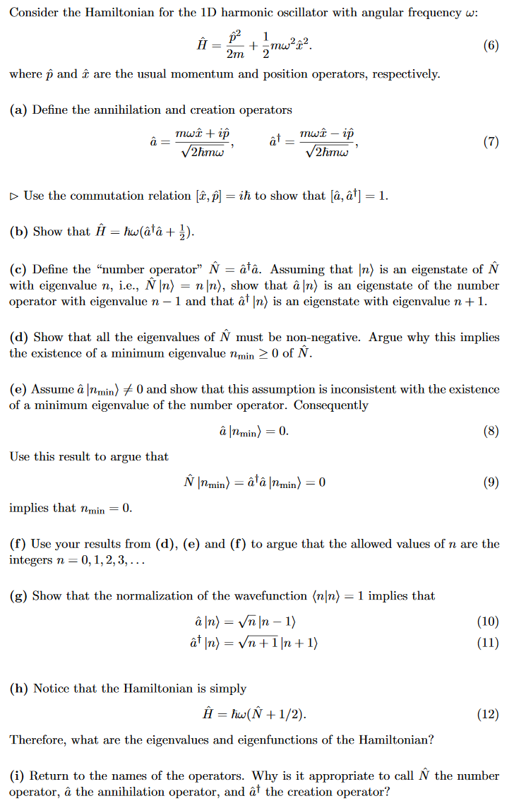 Solved Consider The Hamiltonian For The 1d Harmonic Oscil Chegg Com