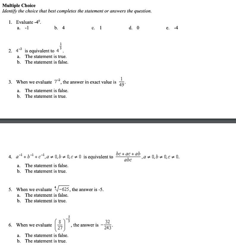 Solved Multiple Choice Identify the choice that best | Chegg.com