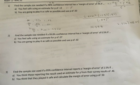 Solved Math 11- MAL 35 29 YP ka 1) Find the sample size | Chegg.com