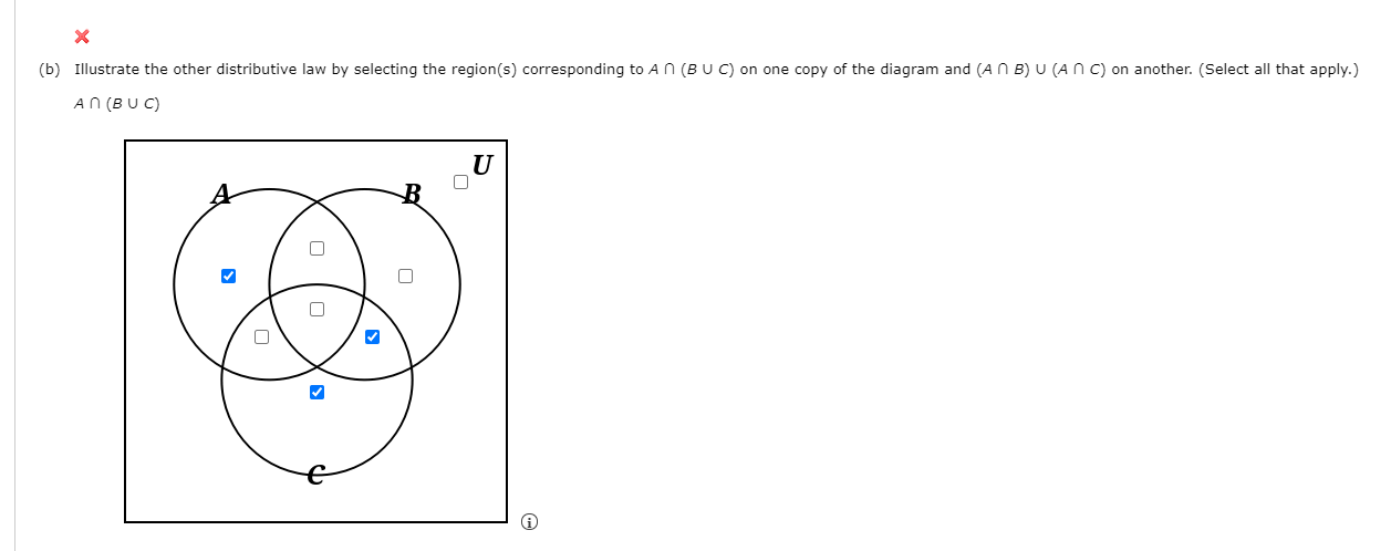 Solved (b) Illustrate the other distributive law by | Chegg.com