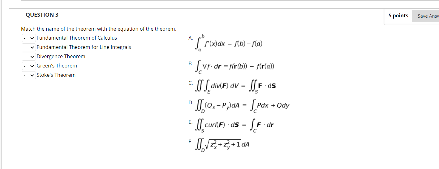 Solved QUESTION 3 5 points Save Ansv b Match the name of the | Chegg.com