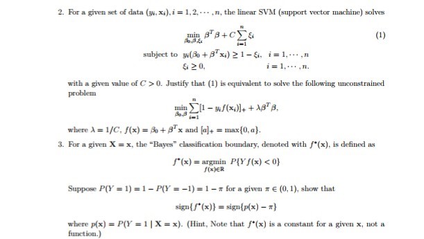 Solved 2. For a given set of data (yi,xi),i=1,2,⋯,n, the | Chegg.com