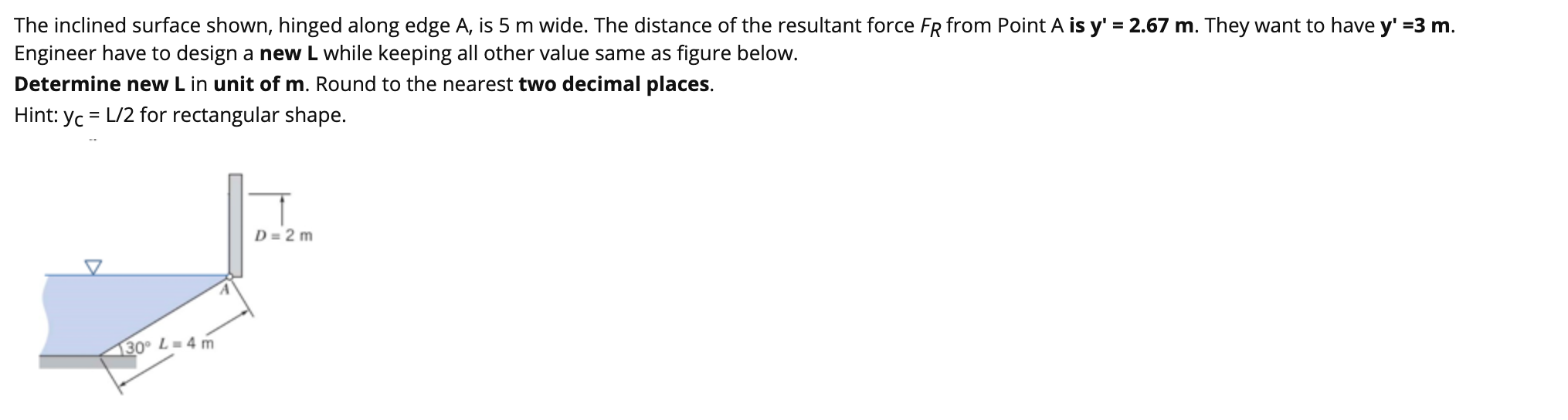 Solved The inclined surface shown, hinged along edge A, is 5 | Chegg.com