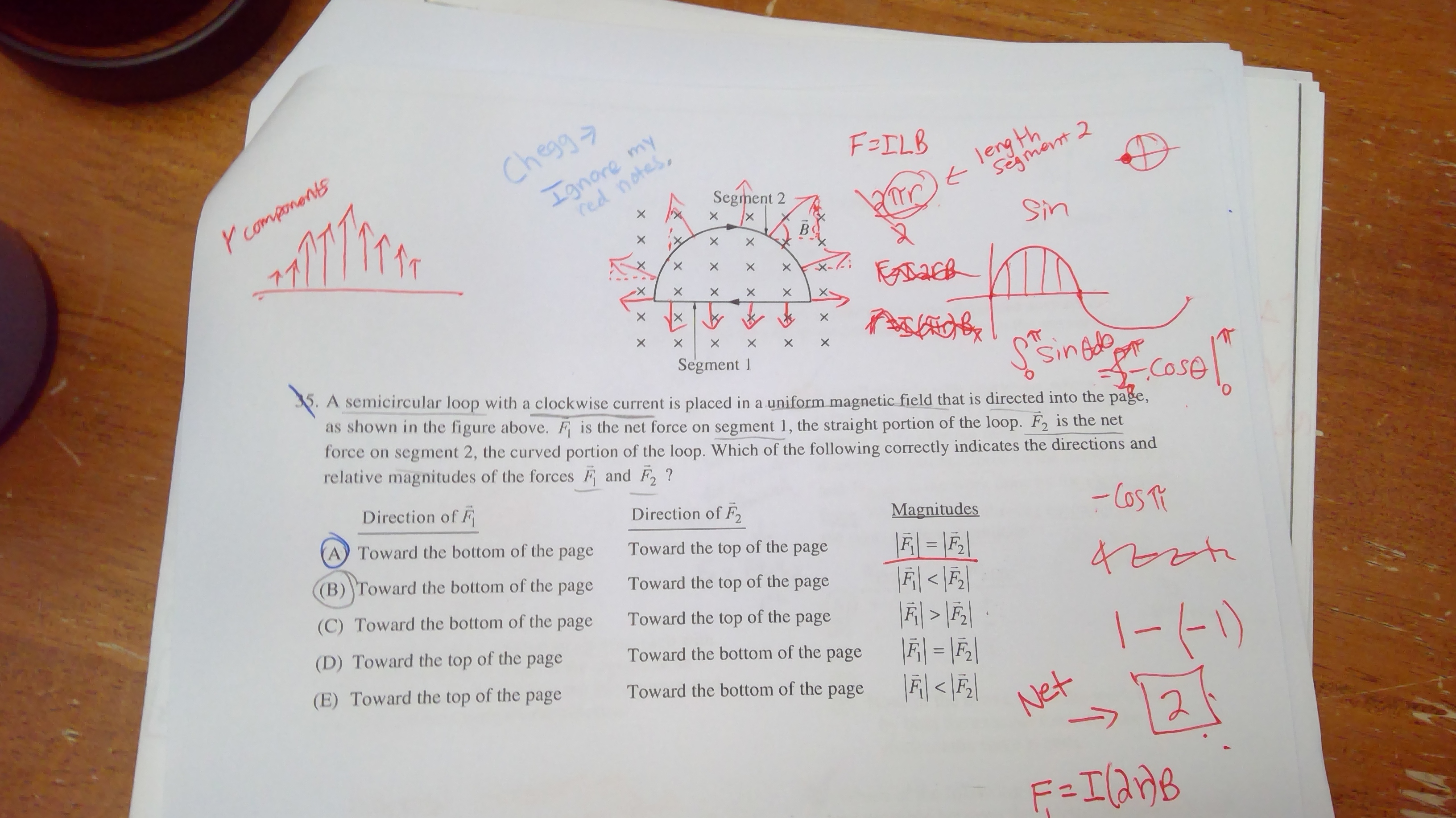 Solved 5. A semicircular loop with a clockwise current is | Chegg.com