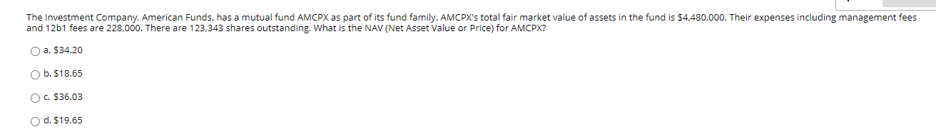 Solved The Investment Company American Funds Has A Mutual Chegg Com Solved The Investment Company American Funds Has A Mutual Chegg Com