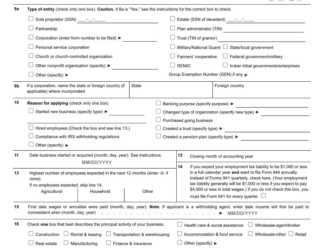 [Solved] Complete Form SS4 for TCLH Industries. The compan