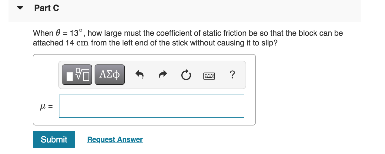 Solved Constants One end of a uniform meter stick is placed | Chegg.com