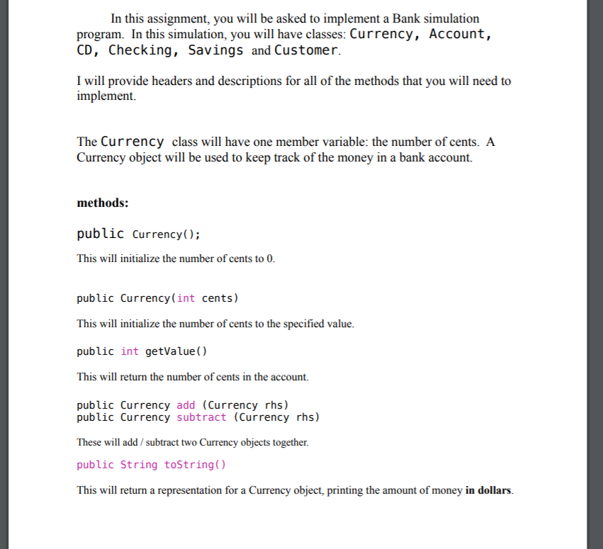 Solved In this assignment, you will be asked to implement a | Chegg.com