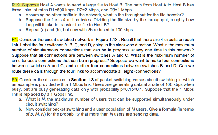 Solved r19 suppose host a wants to send a large file to chegg
