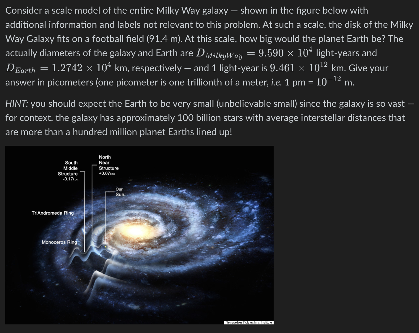 milky way galaxy top view labels