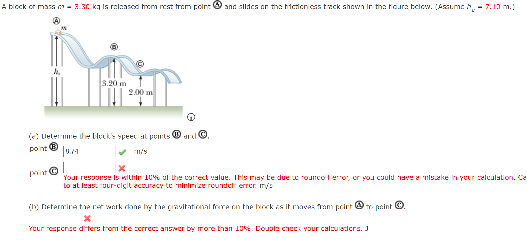 Solved A Block Of Mass M = 3.30 Kg Is Released From Rest | Chegg.com