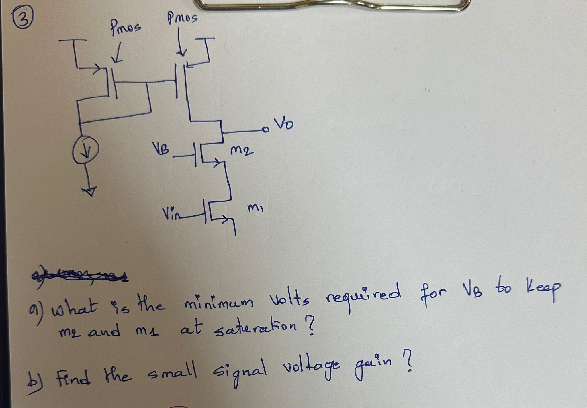 Solved a) ﻿What is the minimum volts required for VB ﻿to