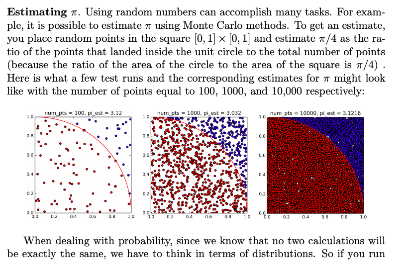 Estimating 7. Using random numbers can accomplish | Chegg.com