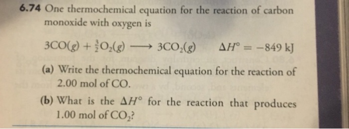 Solved One thermochemical equation for the reaction of | Chegg.com