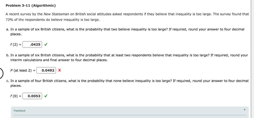 Solved Problem 3-11 (Algorithmic) A Recent Survey By The New | Chegg.com