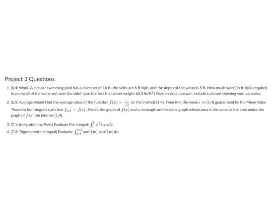 Solved Project 3 Questions 1. (6.4: Work) A circular | Chegg.com