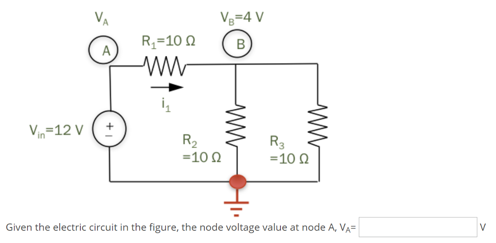 Solved Given the electric circuit in the figure, the node | Chegg.com