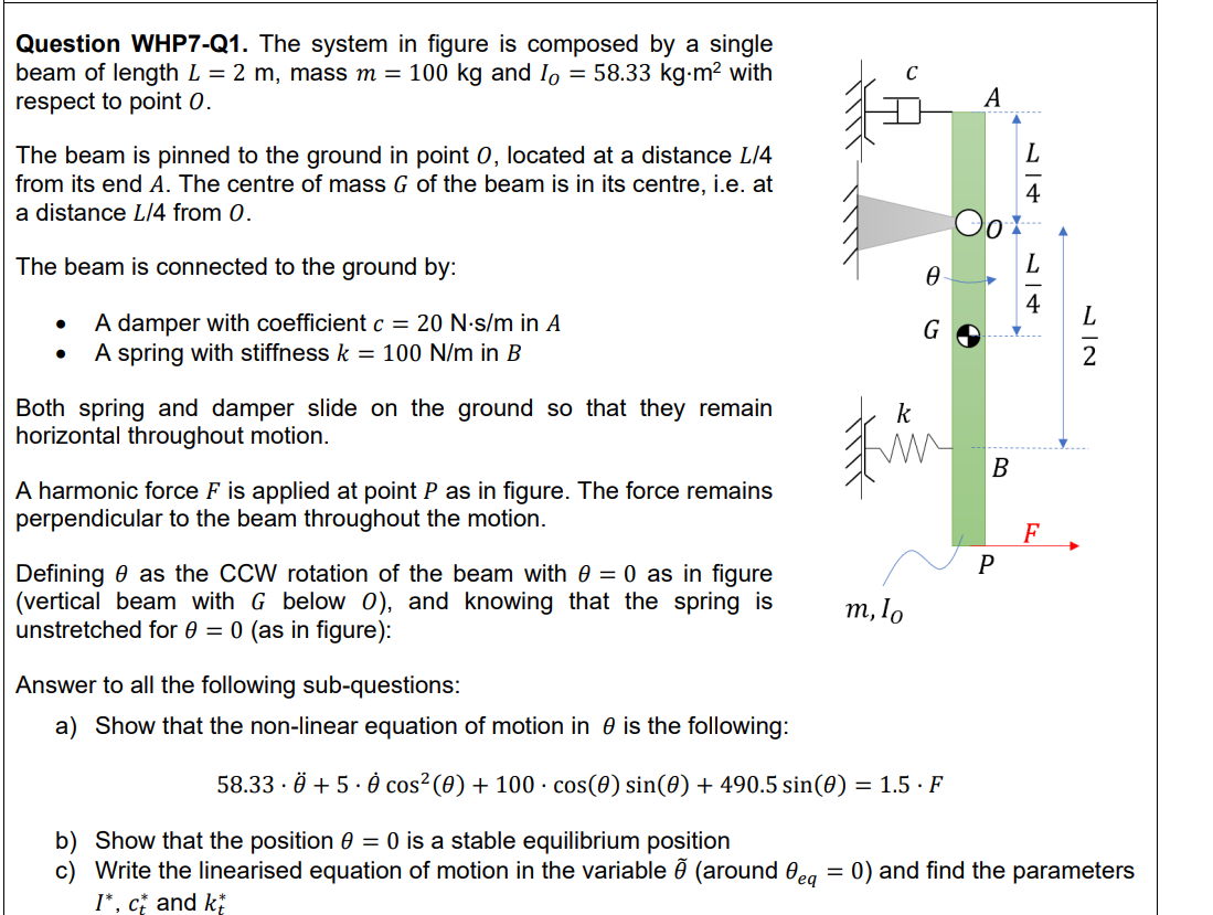 Solved Question WHP7-Q1. The system in figure is composed by | Chegg.com