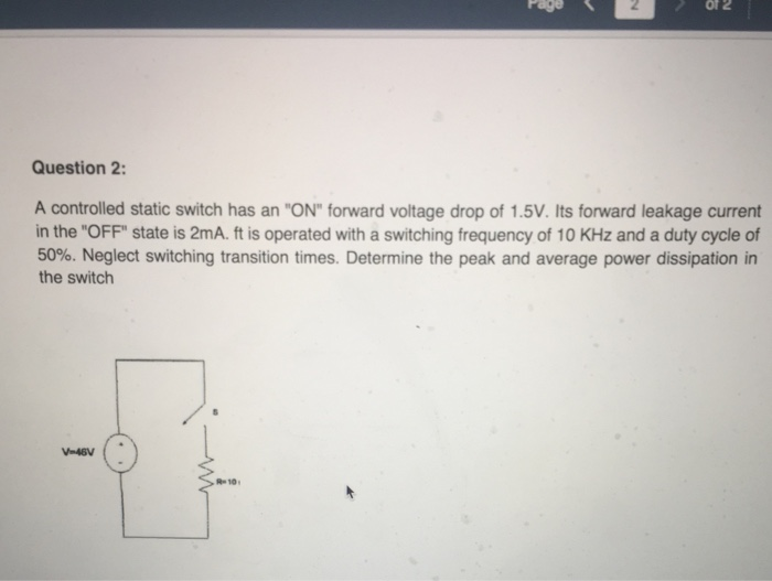 Solved of2 Question 2 A controlled static switch has an 