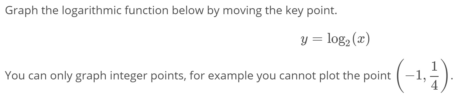 Solved Graph the logarithmic function below by moving the | Chegg.com