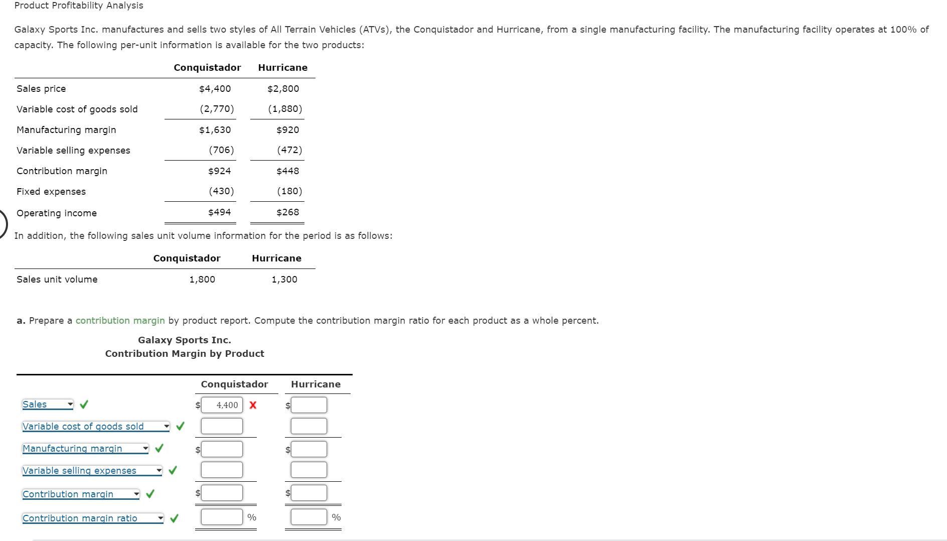 Solved Product Profitability Analysis Capacity. The | Chegg.com